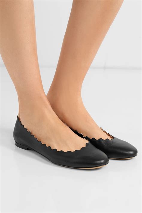 chloe flat boots|chloe lauren scalloped flats.